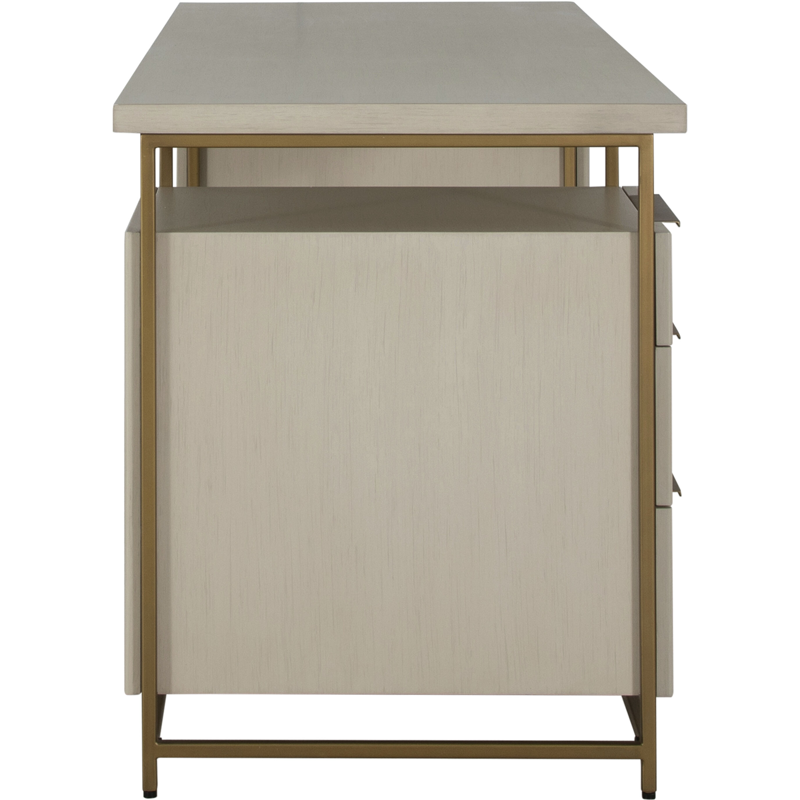 Rowen 66 X 25 inch Sesame White and Brushed Brass Desk