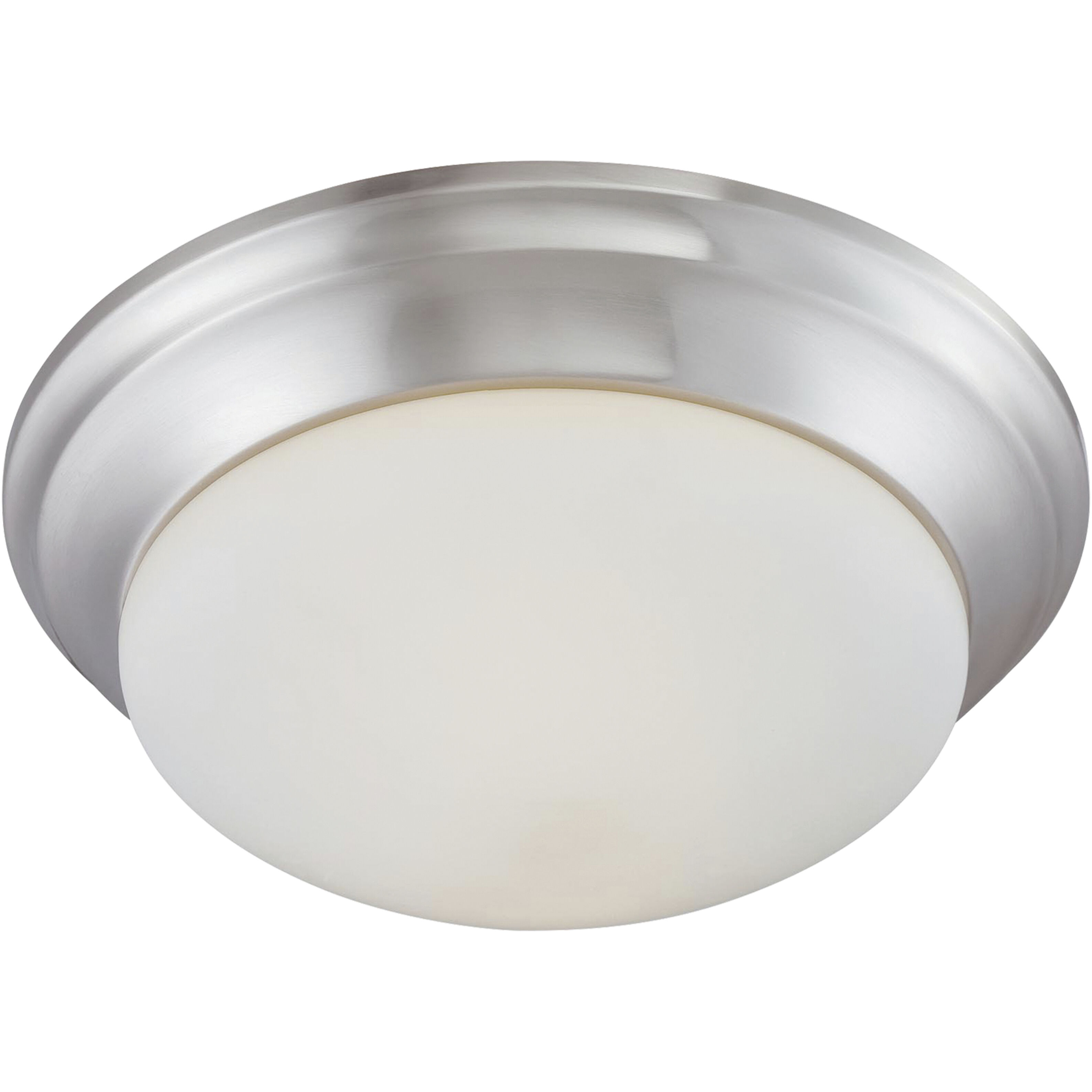 Fluor 2 Light 15 inch Brushed Nickel Flush Mount Ceiling Light