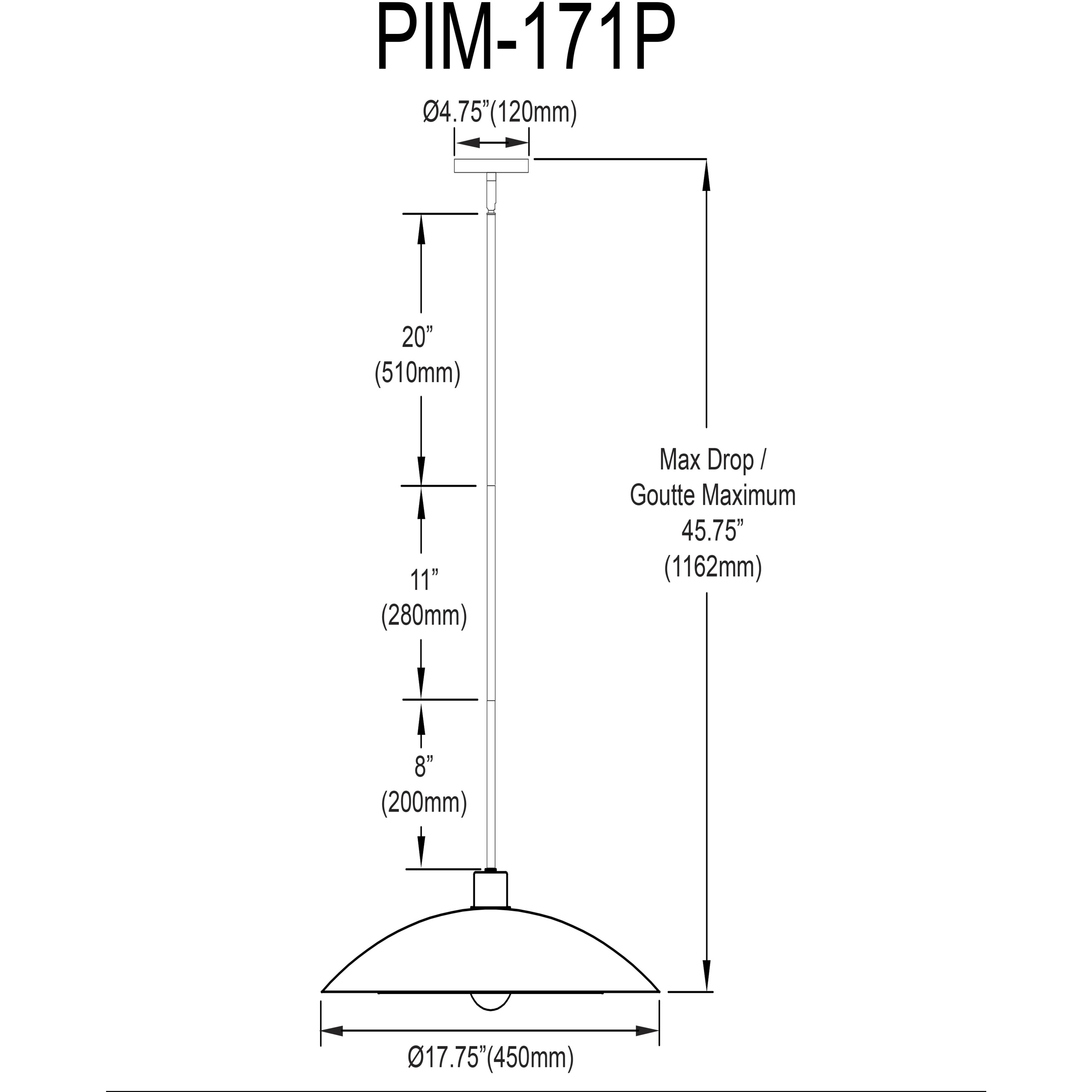 Pima LED 17.75 inch Matte Black Pendant Ceiling Light