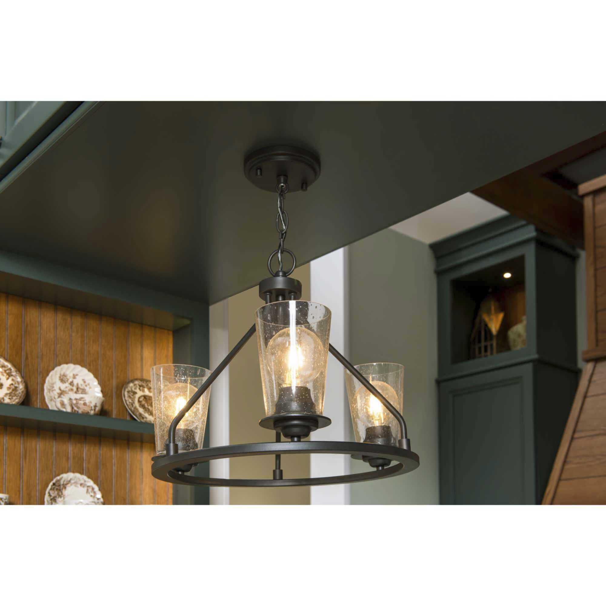 Debut 3 Light 20 inch Graphite Semi-Flush Mount Convertible Ceiling Light, Design Series