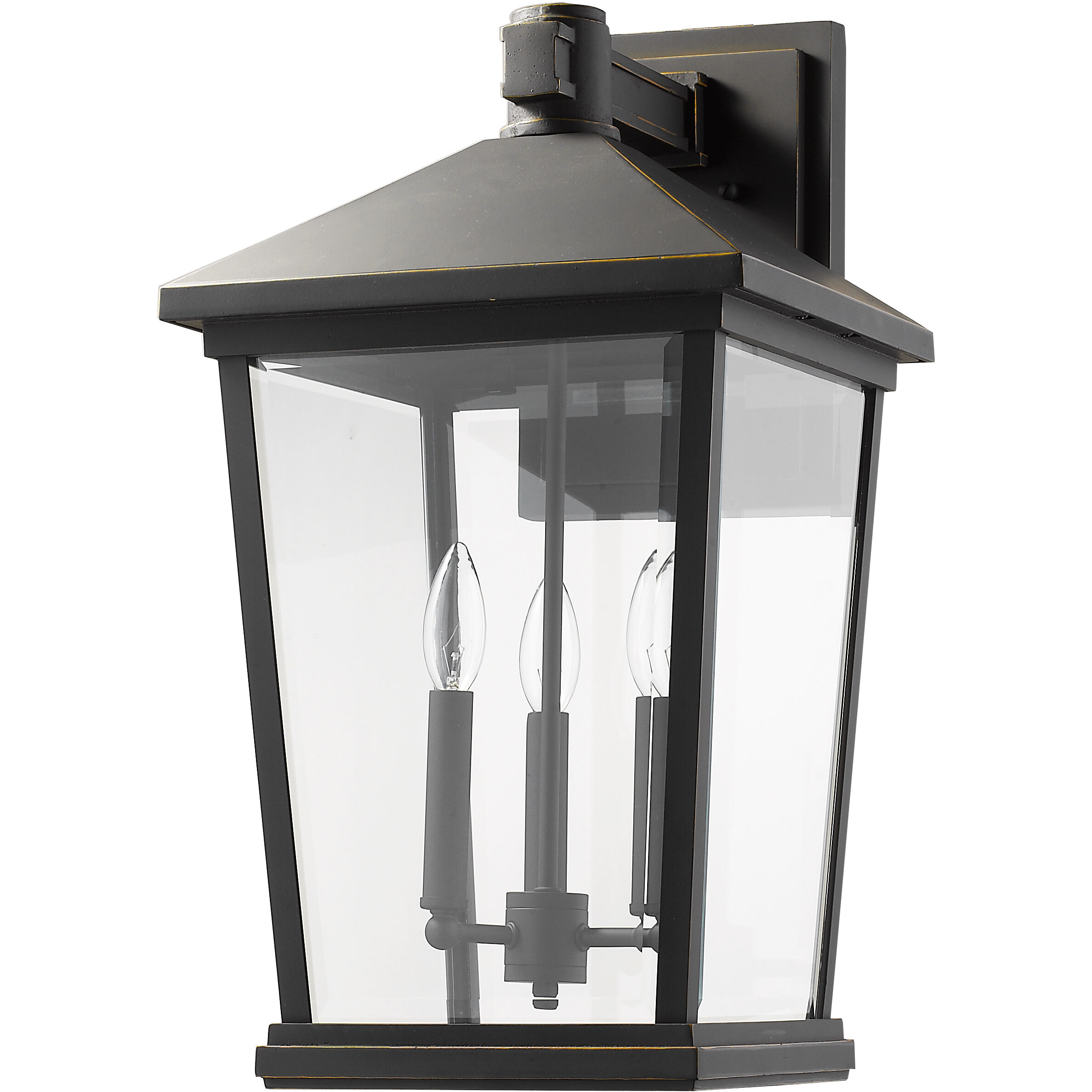 Beacon 3 Light 22.5 inch Oil Rubbed Bronze Outdoor Wall Light