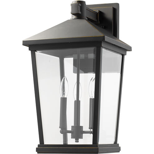 Beacon 3 Light 22.5 inch Oil Rubbed Bronze Outdoor Wall Light