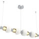 Torno Mandrel LED 53.3 inch Classic Silver with Chalk Linear Chandelier Ceiling Light