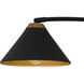 Alscott 2 Light 52 inch Matte Black Linear Chandelier Ceiling Light, Large