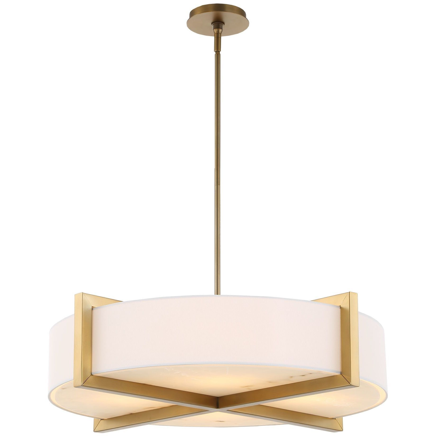 Cresson 4 Light 30 inch Matte Brushed Brass Pendant Ceiling Light