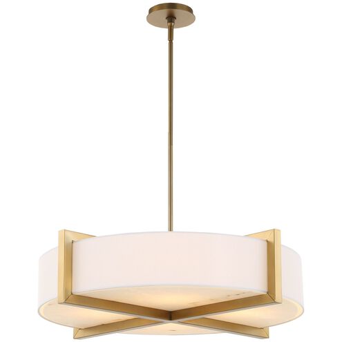 Cresson 4 Light 30 inch Matte Brushed Brass Pendant Ceiling Light