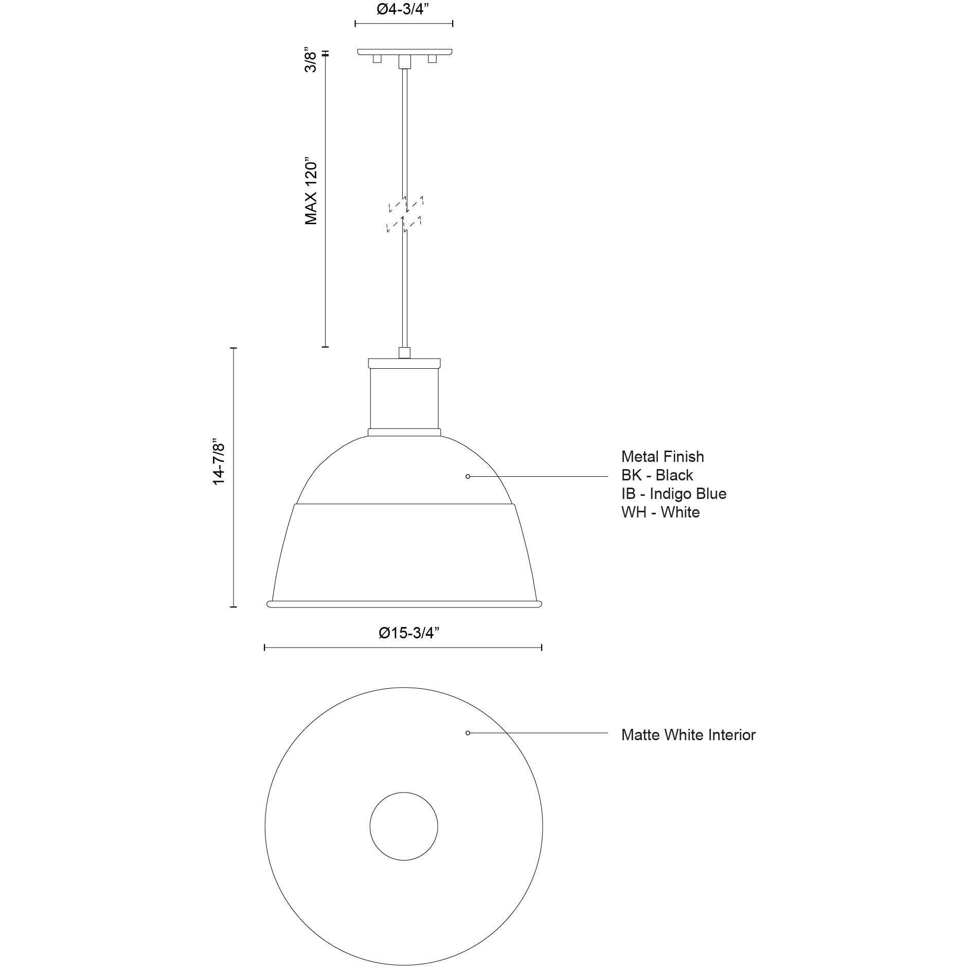 Irving Pendant Ceiling Light in White