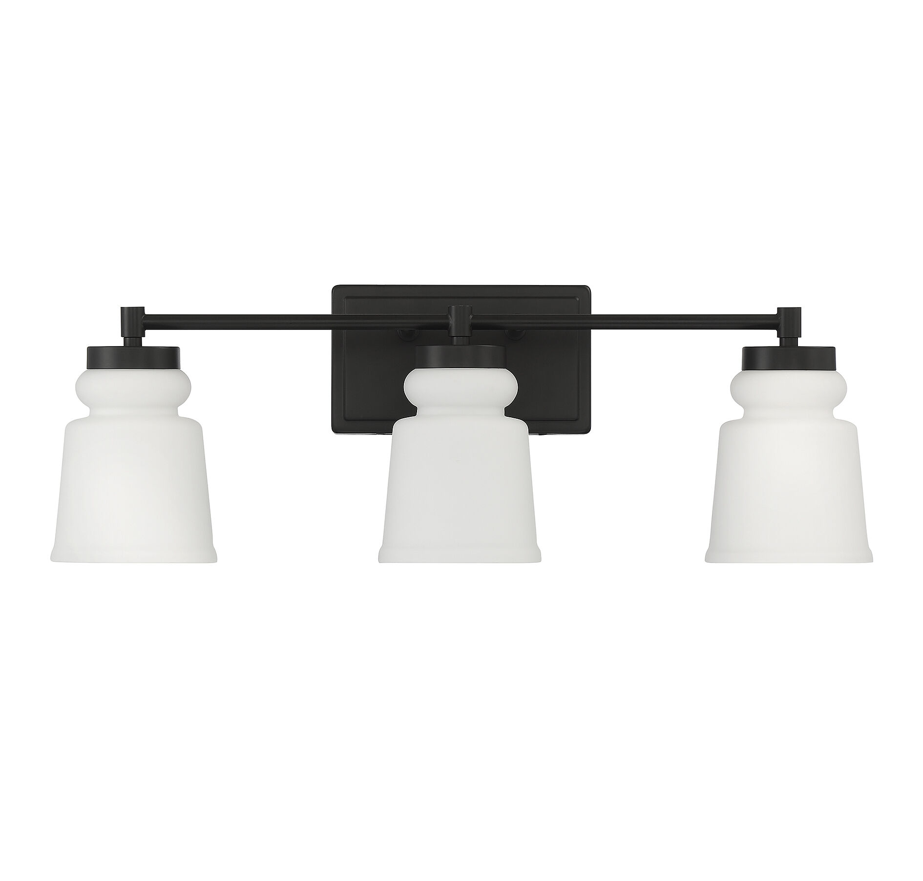 Contemporary 3 Light 24 inch Matte Black Bathroom Vanity Light Wall Light