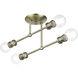 Delacroix 4 Light 17 inch Antique Brass Semi-Flush Ceiling Light