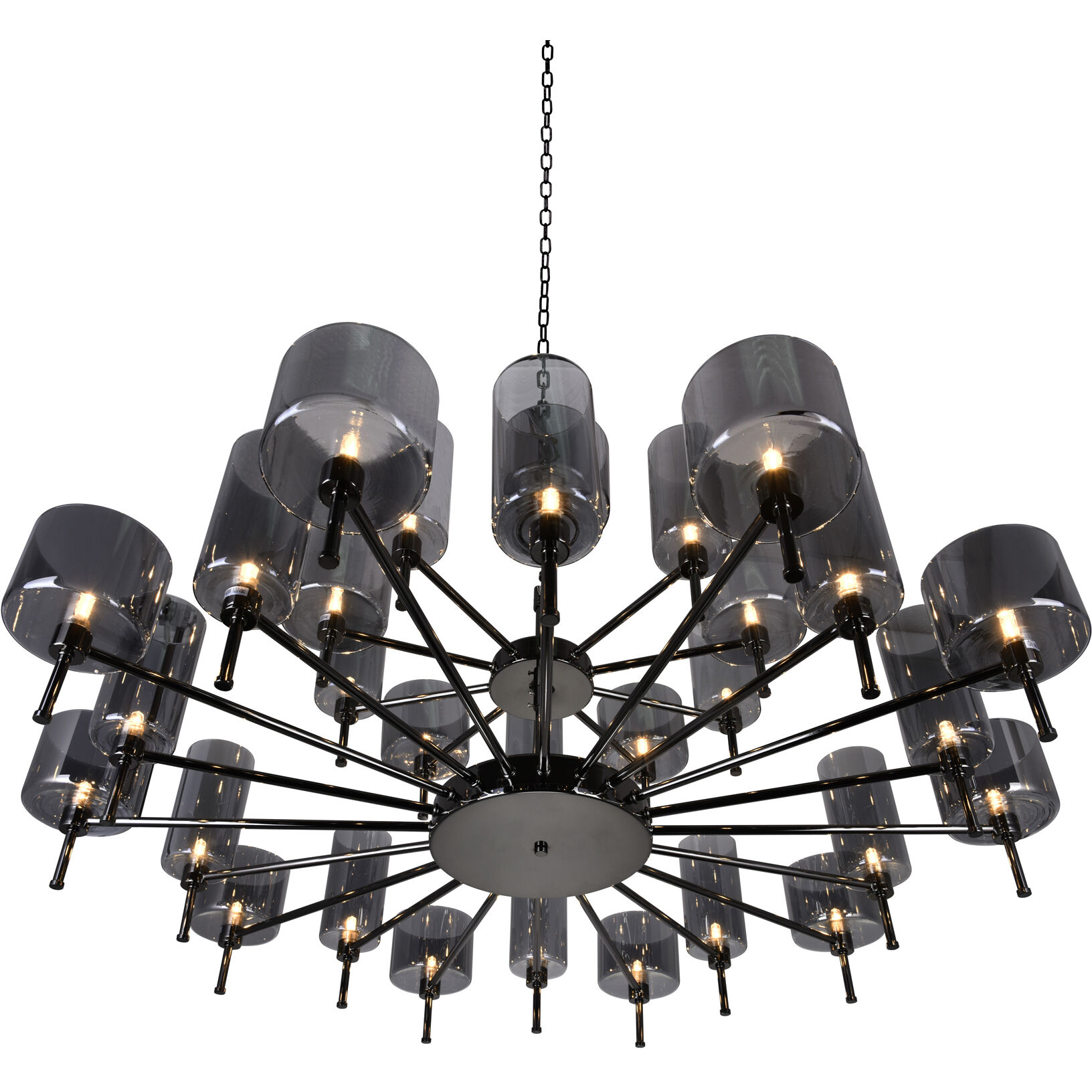 Montoya 30 Light 48 inch Pearl Black Up Chandelier Ceiling Light