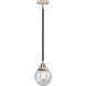 Nouveau 2 Beacon 1 Light 6 inch Black Polished Nickel Mini Pendant Ceiling Light in Incandescent, Seedy