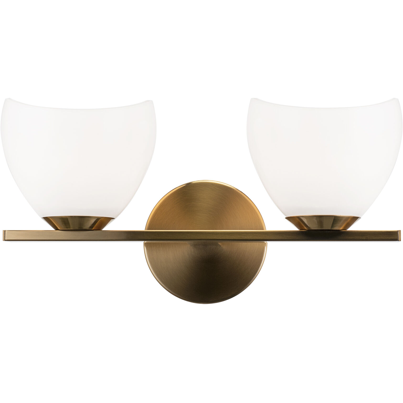 Uptowne 2 Light 14.13 inch Aged Gold Brass Bath Vanity Light Wall Light in Aged Gold Brass and Opal Glass