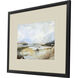 Smudged Coastline Blue and Beige and Black and Rust Framed Art