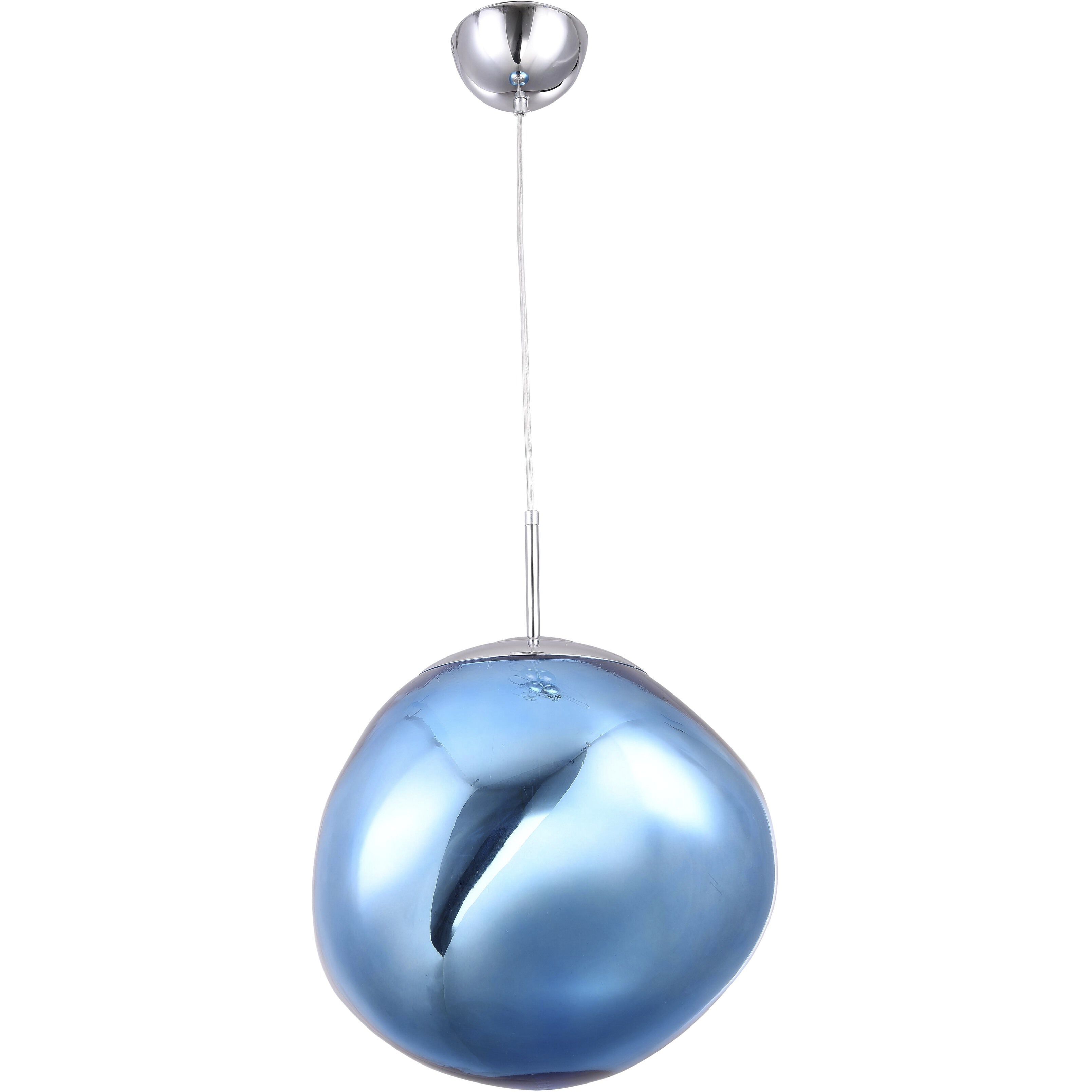 Canada 1 Light 15 inch Chrome Pendant Ceiling Light in Blue