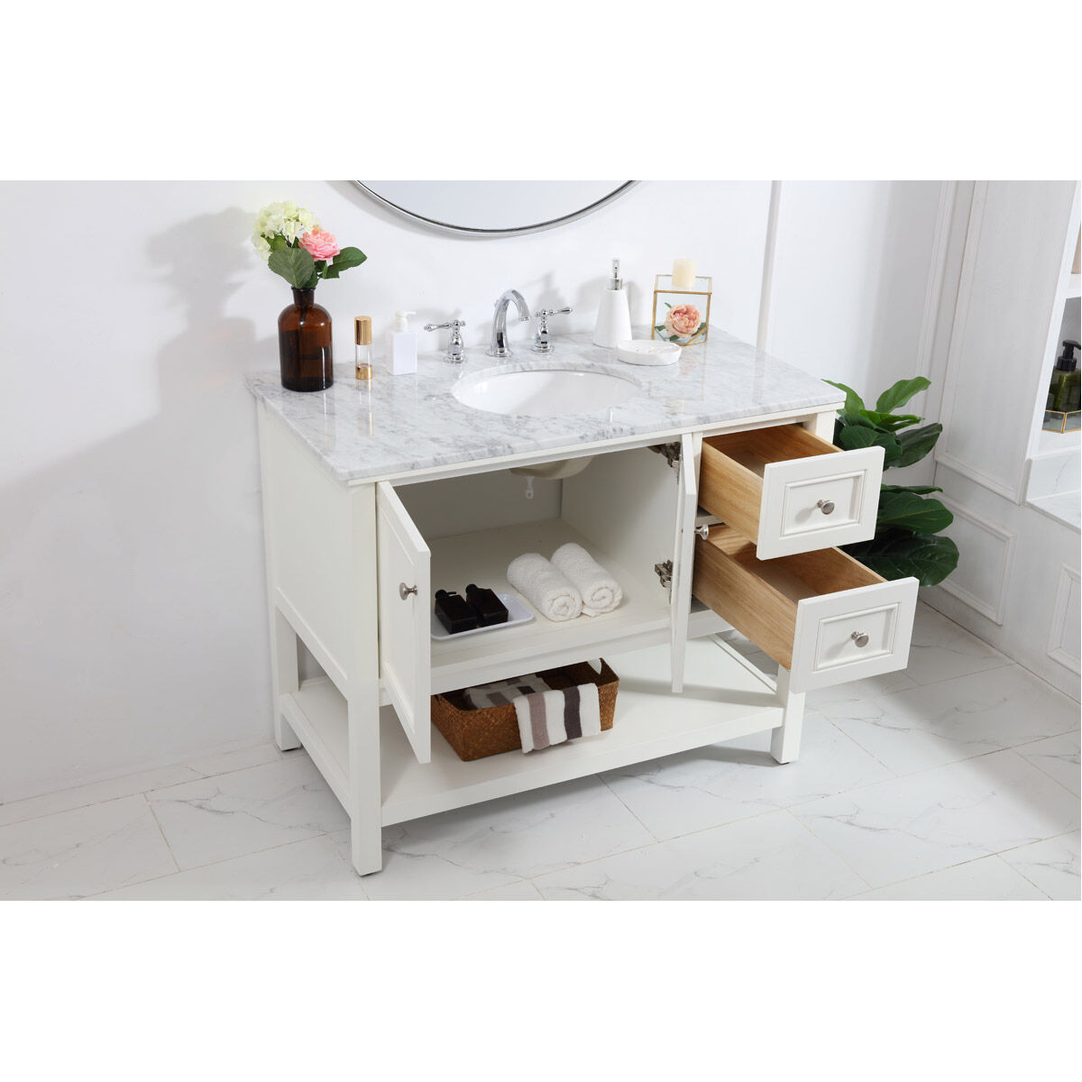 Metropolis 42 X 22 X 34 inch White Vanity Sink Set