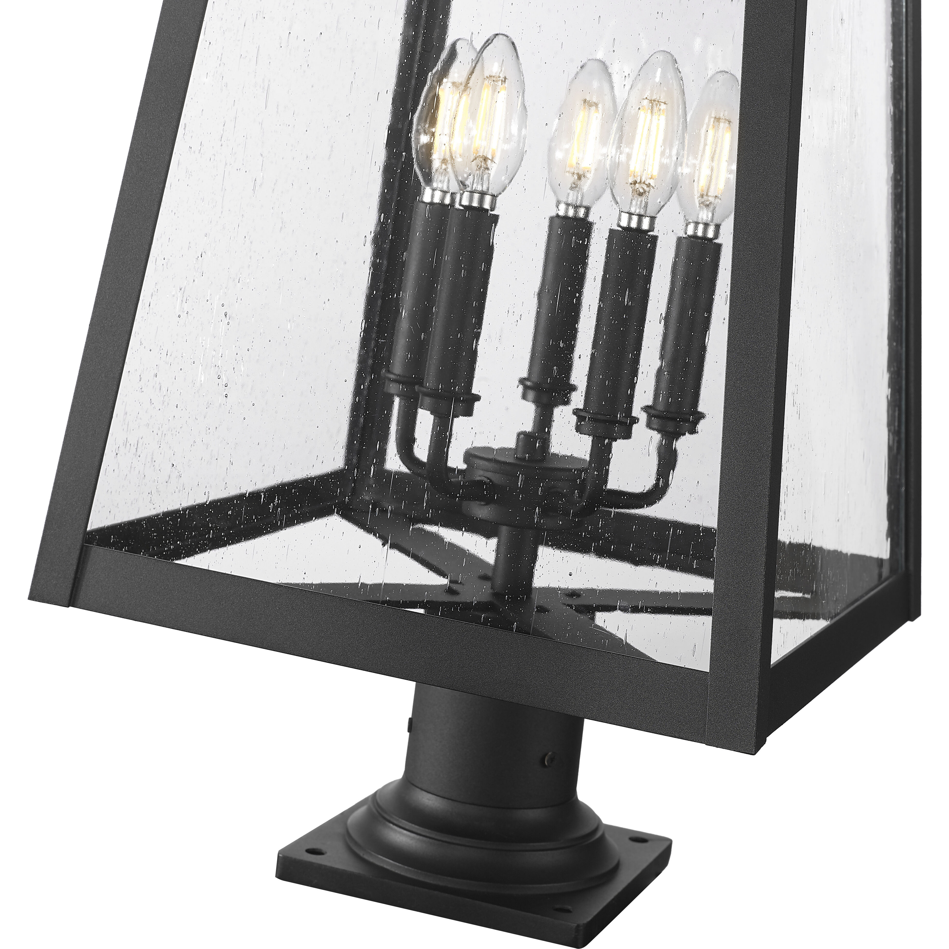 Rainer 5 Light 29.5 inch Black Outdoor Pier Mounted Fixture in G9