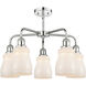 Ellery 5 Light 22.75 inch Polished Chrome Chandelier Ceiling Light in White