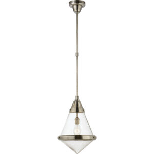 Visual Comfort Thomas O'Brien Gale 1 Light 11 inch Antique Nickel Pendant Ceiling Light in Seeded Glass TOB5155AN-SG - Open Box