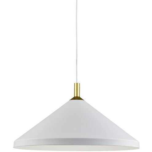 Dorothy 1 Light 18 inch White With Gold Detail Pendant Ceiling Light