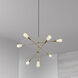 Transitional 7 Light 28 inch Aged Brass Pendant Ceiling Light