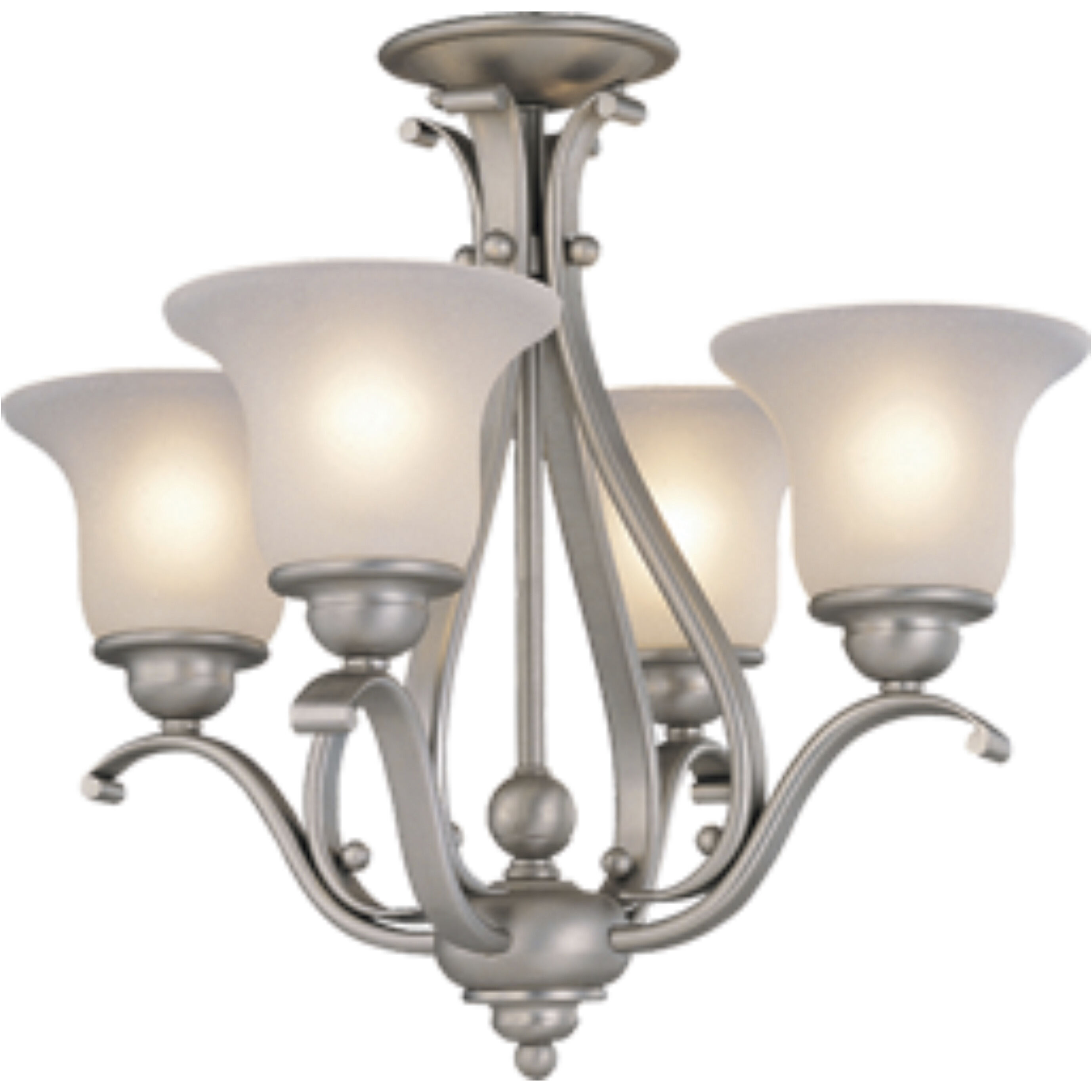Monrovia LED 18.5 inch Brushed Nickel Mini Chandelier Ceiling Light