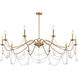 Mariposa 10 Light 60 inch Warm Brass Chandelier Ceiling Light