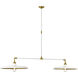 Thomas O'Brien Piatto LED 63.25 inch Hand-Rubbed Antique Brass and Plaster White Linear Pendant Ceiling Light