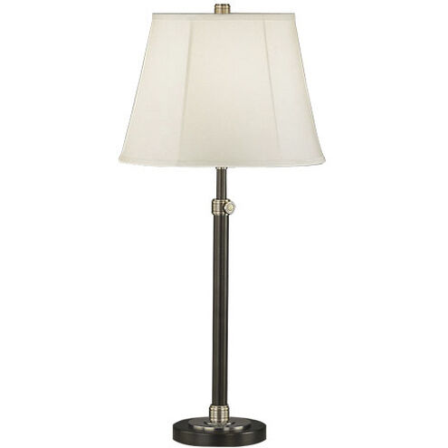 Bruno 26 inch 150 watt Lead Bronze with Ebonized Nickel Table Lamp Portable Light in Ivory Microfiber Empire