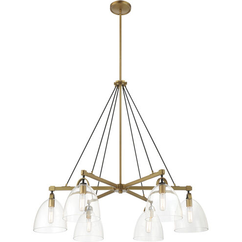 Sommersby 6 Light 36 inch Legacy Brass and Matte Coal Chandelier Ceiling Light