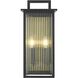 Kannon 2 Light 19 inch Black Outdoor Wall Sconce