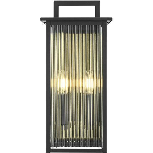 Kannon 2 Light 19 inch Black Outdoor Wall Sconce