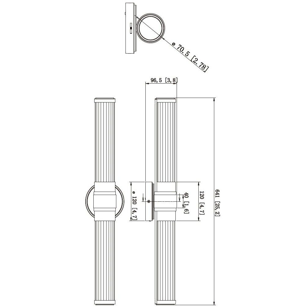 Warwick LED 25.25 inch Chrome Bath Vanity Wall Light