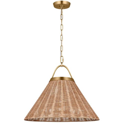 C&M by Chapman & Myers Whitby 1 Light 30 inch Burnished Brass Pendant Ceiling Light
