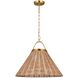 C&M by Chapman & Myers Whitby 1 Light 30 inch Burnished Brass Pendant Ceiling Light