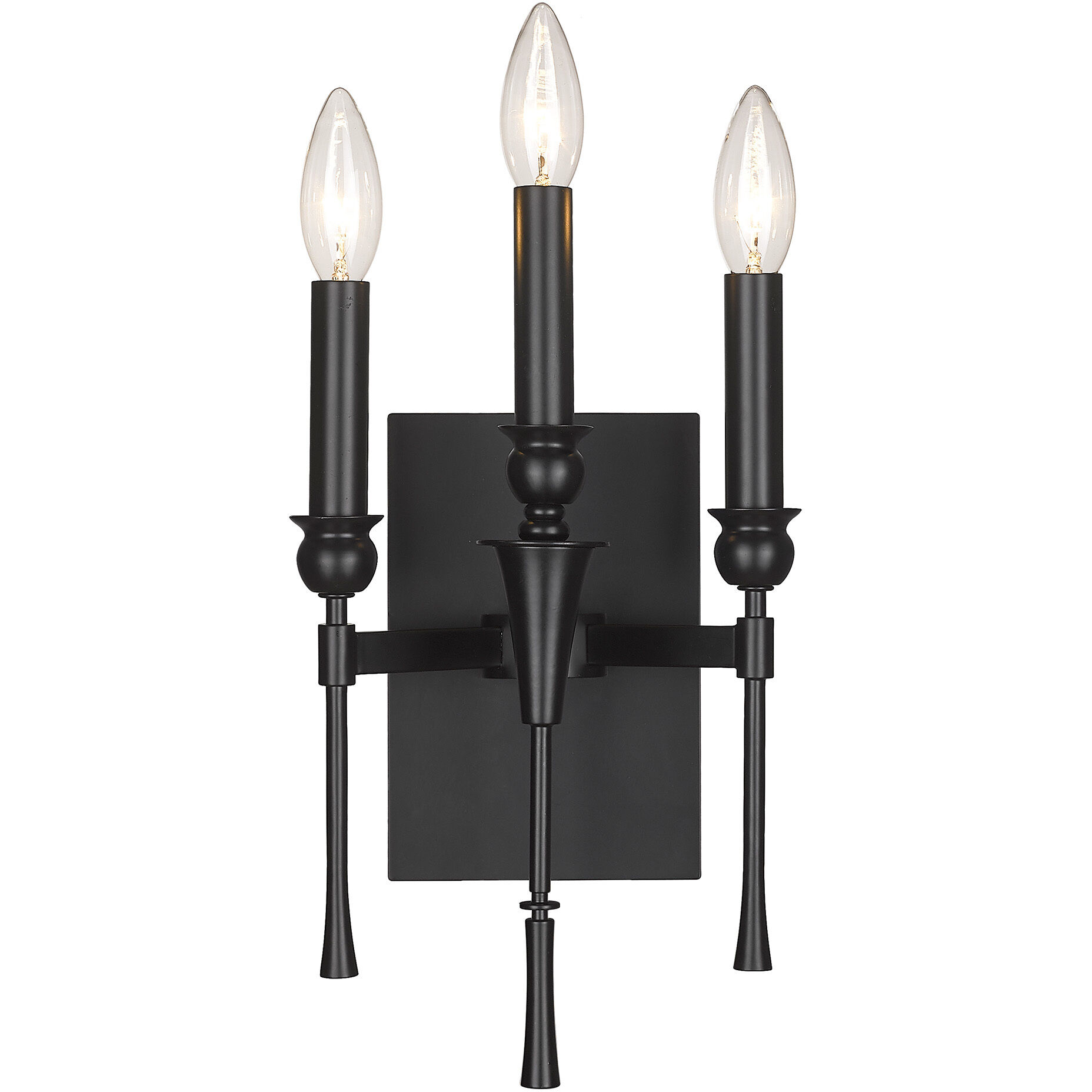 Landon 3 Light 7.5 inch Matte Black Wall Sconce Wall Light