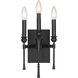 Landon 3 Light 7.5 inch Matte Black Wall Sconce Wall Light