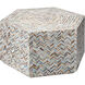 Hepburn 36 X 17.5 inch Mixed Blue and White and Red Mother of Pearl Coffee Table