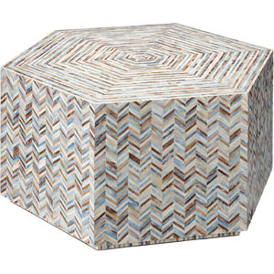 Hepburn 36 X 17.5 inch Mixed Blue and White and Red Mother of Pearl Coffee Table