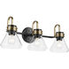 Farum 3 Light 26 inch Black Vanity Light Wall Light