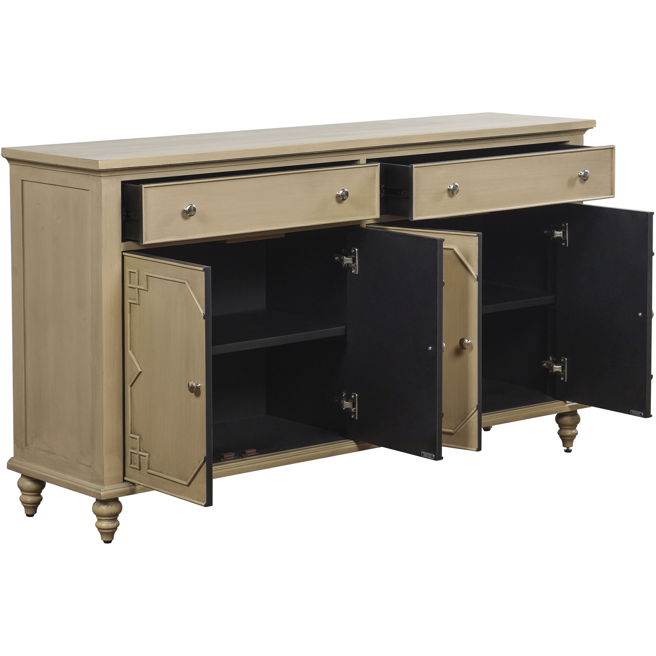 Crawford 59 X 15.7 inch Beige Brushed and Silver Sideboard