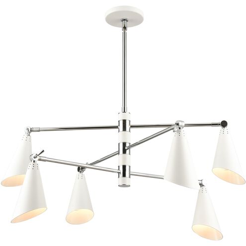 Luca 6 Light 36 inch Polished Chrome Chandelier Ceiling Light
