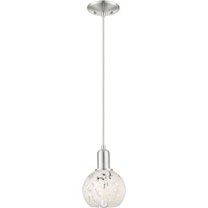Arcadia White Mouchette 1 Light 6.00 inch Mini Pendant