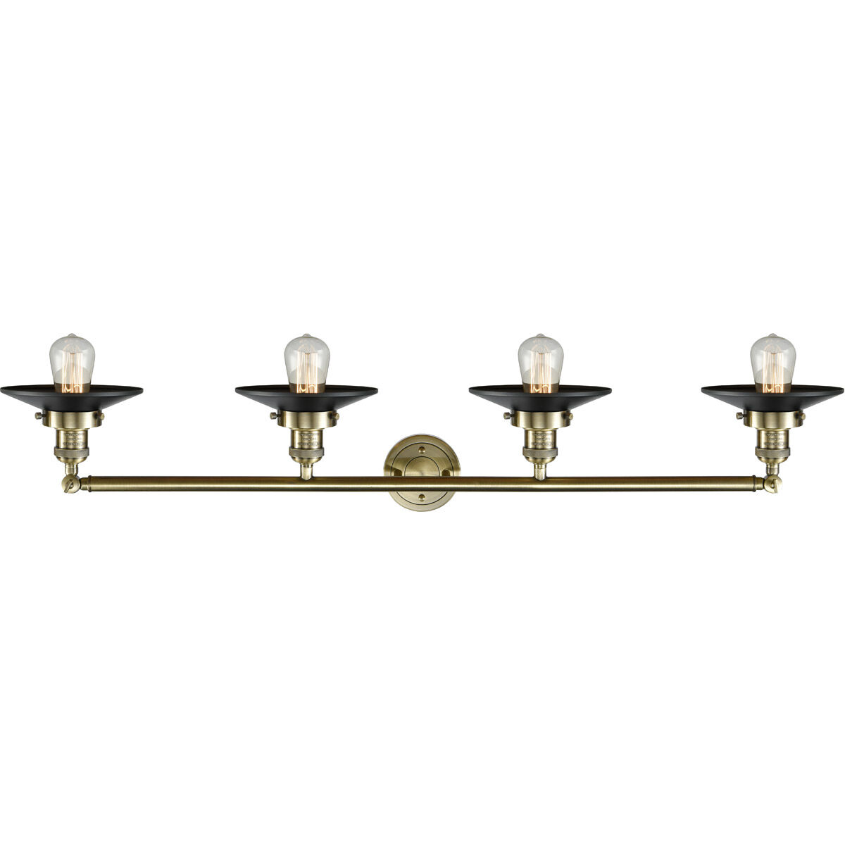 Franklin Restoration Railroad LED 44 inch Antique Brass Bath Vanity Light Wall Light in Matte Black, Franklin Restoration