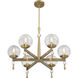 Populuxe 6 Light 28 inch Oxidized Aged Brass Chandelier Ceiling Light