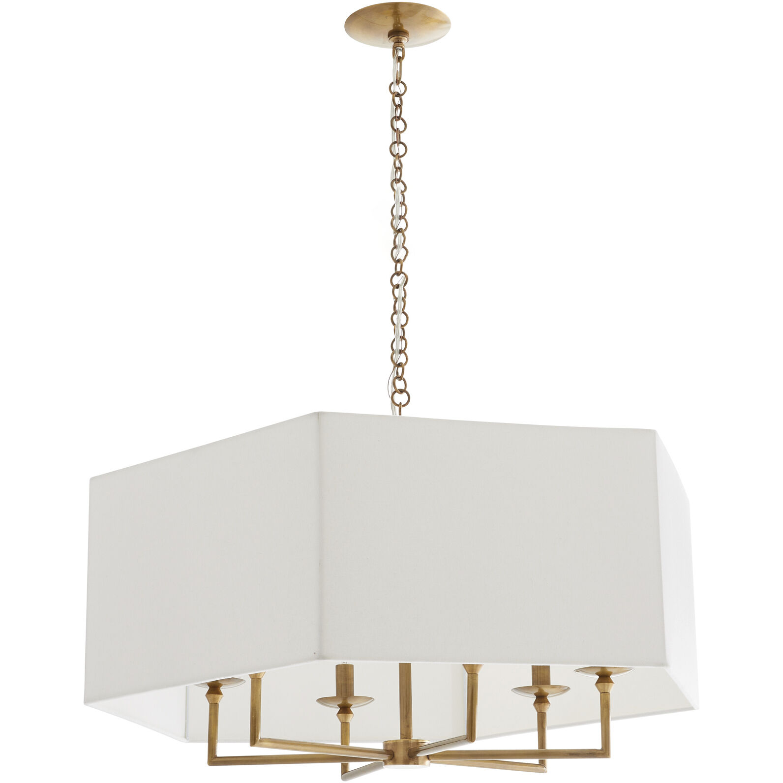 Oxford 6 Light 32 inch Antique Brass Chandelier Ceiling Light