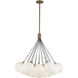 Bolla LED 28 inch Brushed Gold Chandelier Ceiling Light in Matte Opal Glass