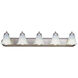 Rusty 5 Light 38 inch Brushed Nickel Vanity Bar Wall Light
