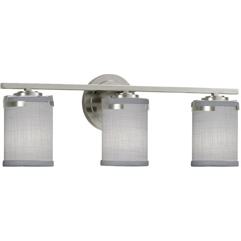 Textile 3 Light 22.75 inch Brushed Nickel Bath Vanity Light Wall Light, Atlas Family, Choices