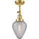 Franklin Restoration Geneseo LED 7 inch Satin Gold Semi-Flush Mount Ceiling Light, Franklin Restoration