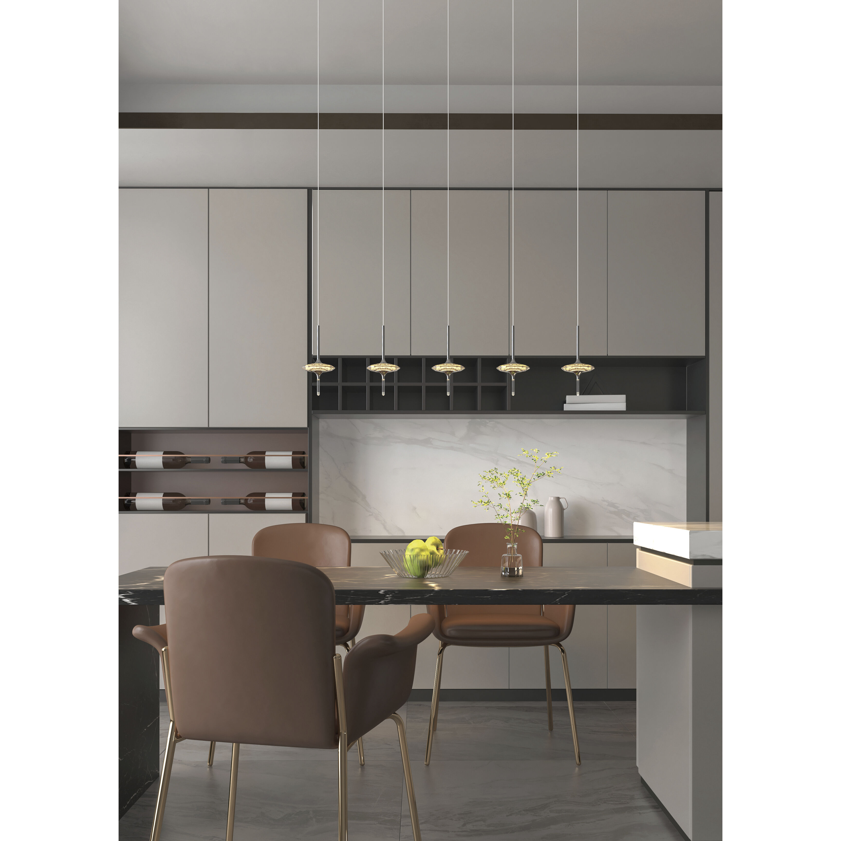 Light-Year LED 5.9 inch Chrome and Gray Chandelier Ceiling Light